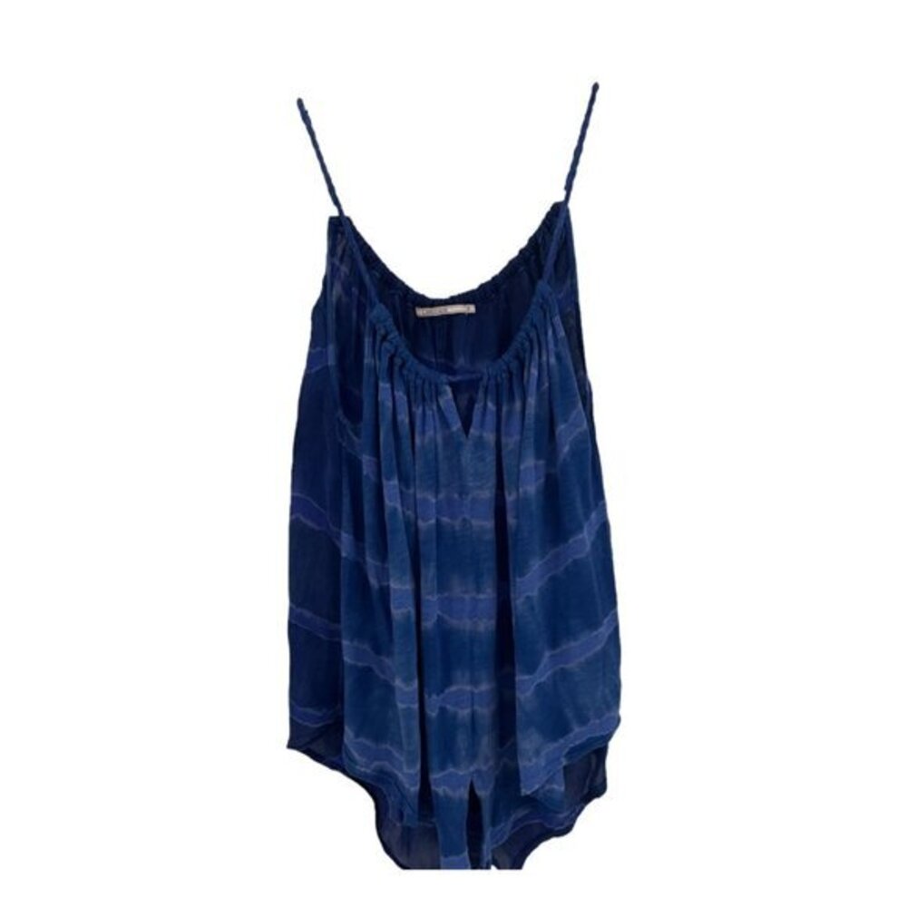 Language Los Angeles Blue Tie Dye Cami Tank Top Small‎ Indigo Boho Flowy Strappy